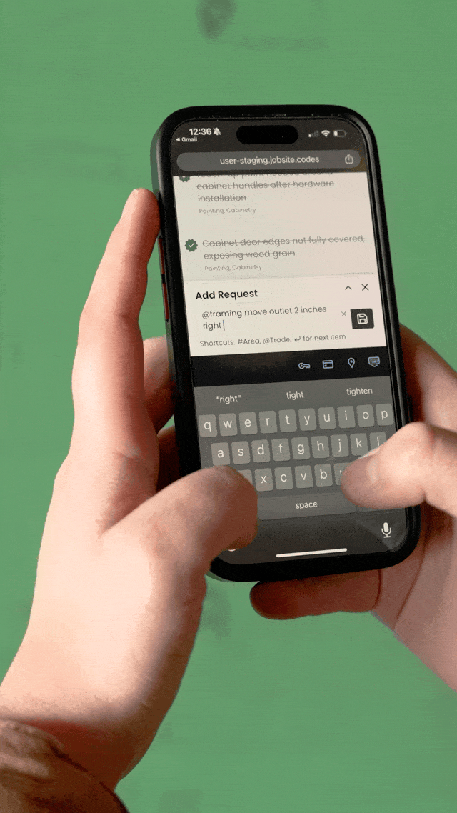 Homeowner using JobSite.codes Request tool