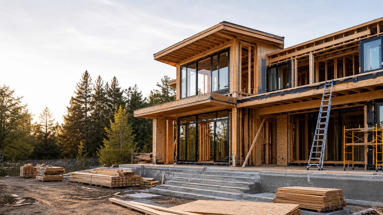 A modern custom home built with corabuild.ai