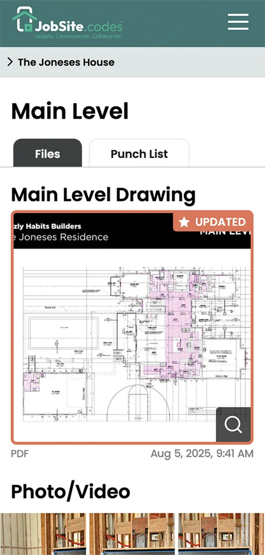 Updated project view on mobile